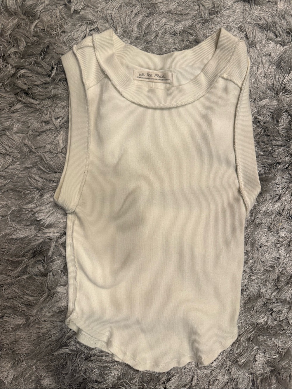 We The Free  Cream Ribbed Sleeveless Top